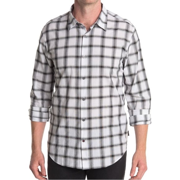John Varvatos Other - John Varvatos Star USA Men's Long Sleeve Windowpane Plaid Button Front Shirt